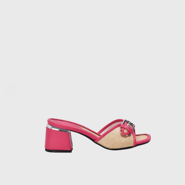 Slide Strap With Buckle Summer Slippers Fuchsia