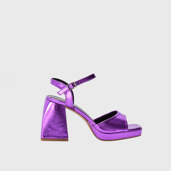 Leather Platform Sandal Purple