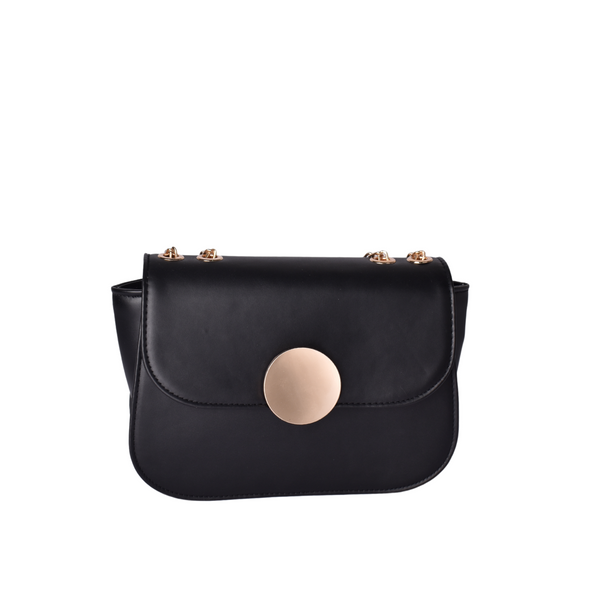 Leather Shoulder Bag with Round