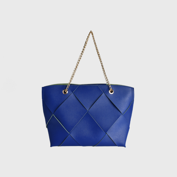 Basic Blue Leather Shoulder Bag