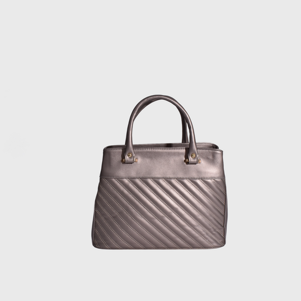 Gray Classic Leather Handbag
