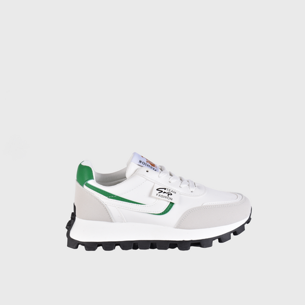 Comfy Sneakers with Trims Green