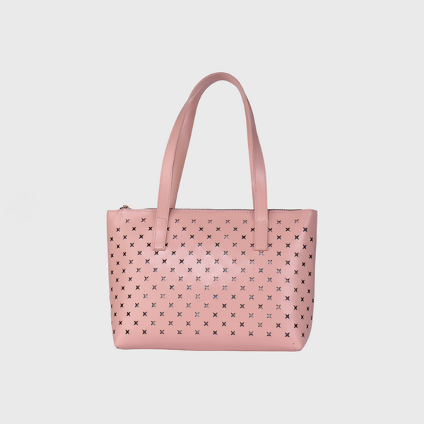 Light Pink Embossed Leather shoulder Bag