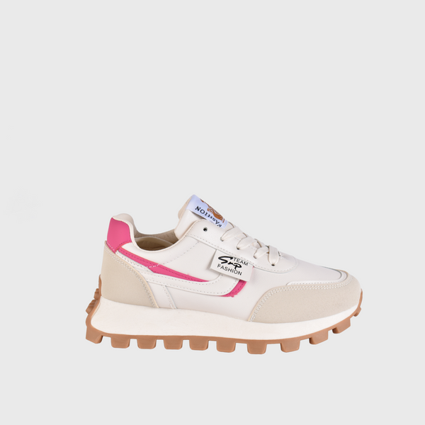 Comfy Sneakers with Trims Beige