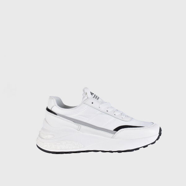 White Fashionable Sneaker with Trims