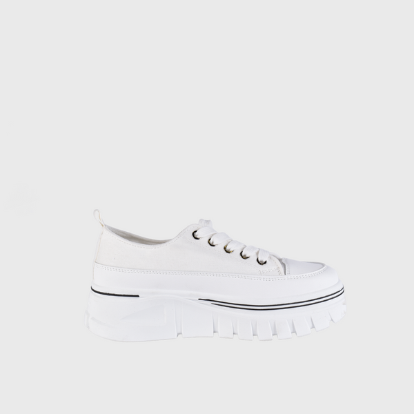 White  Fashionable Sneaker with Trims