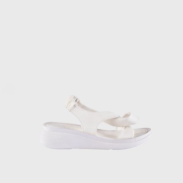 White Sandals with Cross Strap