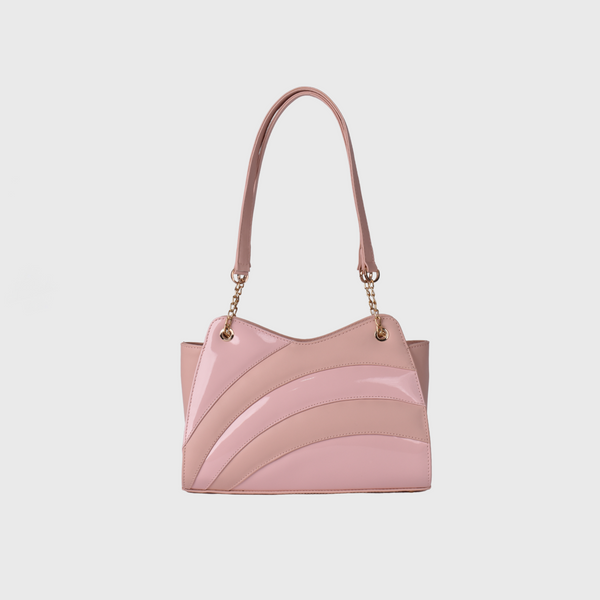 Basic Shoulder Bag with Zipper Light Pink