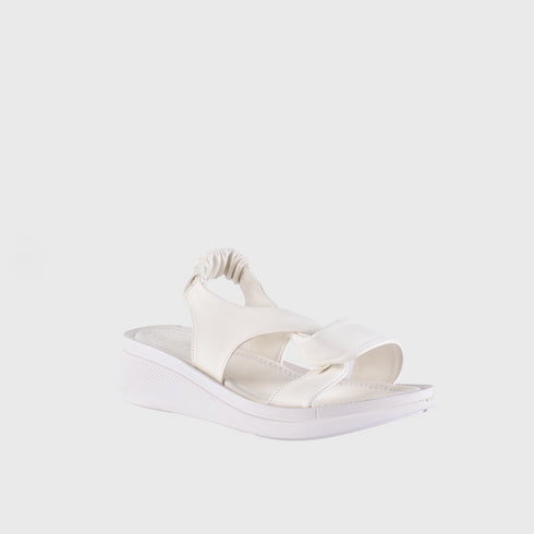 White Sandals with Cross Strap