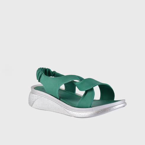 Green Sandals with Cross Strap