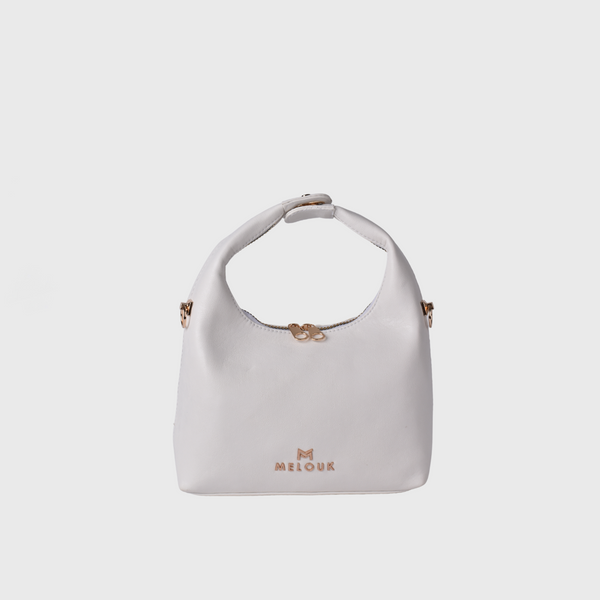 WhiteClassic Leather Handbag