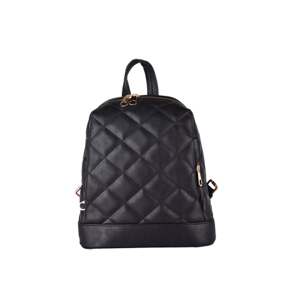Black Lined Leather Backpack
