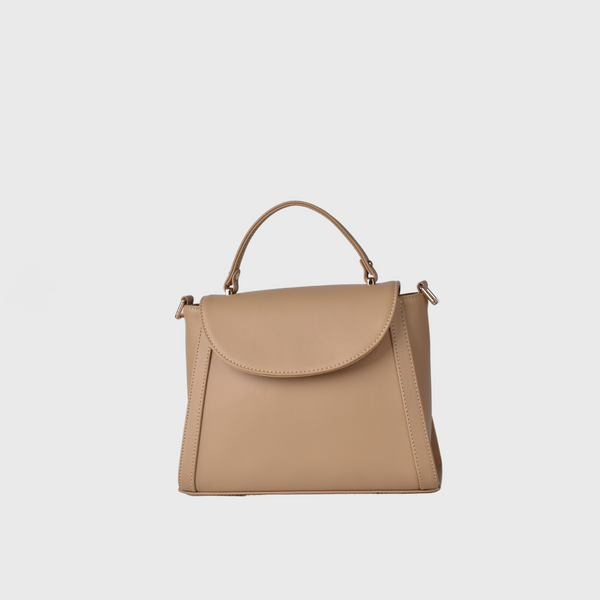 Coffee Leather Handbag with Handle