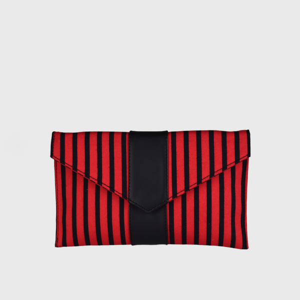 Mini Leather Red Clutch with Straps