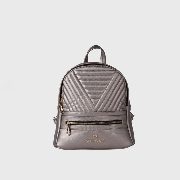 Backpack Leather Bag Gray