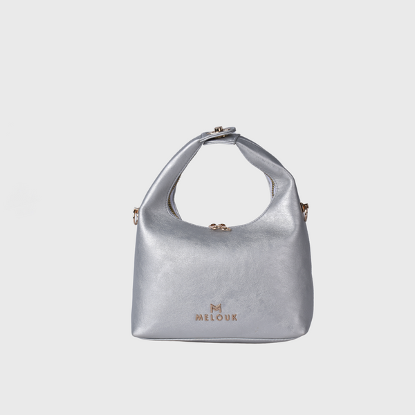 silver Classic Leather Handbag