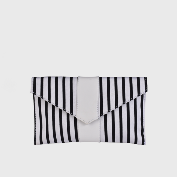 Mini Leather White Clutch with Straps