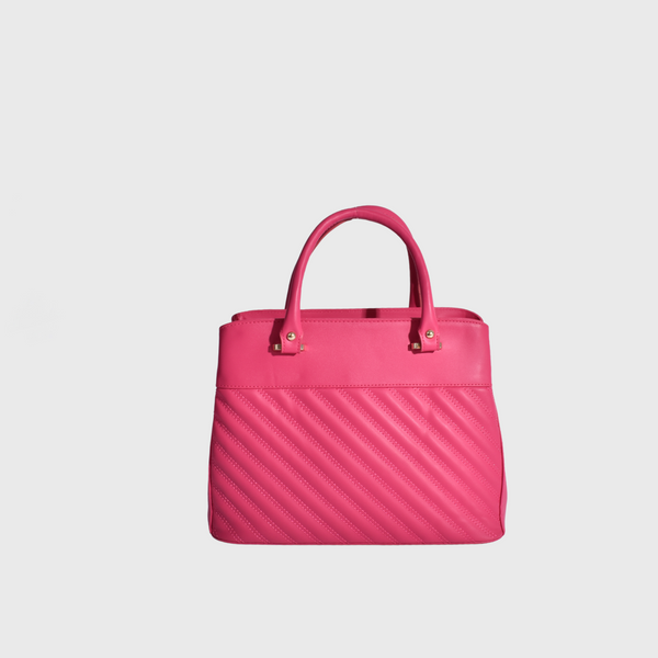 Fuchsia Classic Leather Handbag