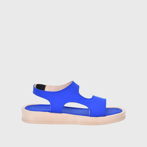 Flat Open Toe Sandal With Straps Blue