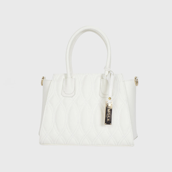 White Classic Leather Handbag
