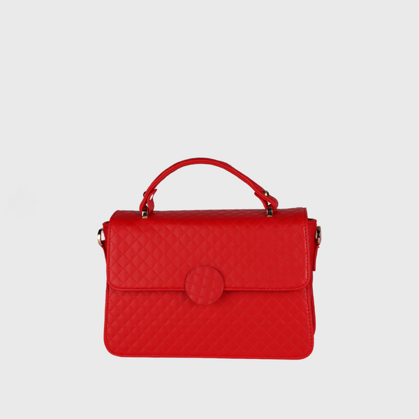 Basic Red Leather Shoulder Bag
