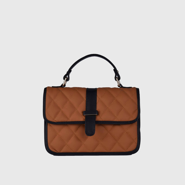 havana Leather Hand Bag with Handle