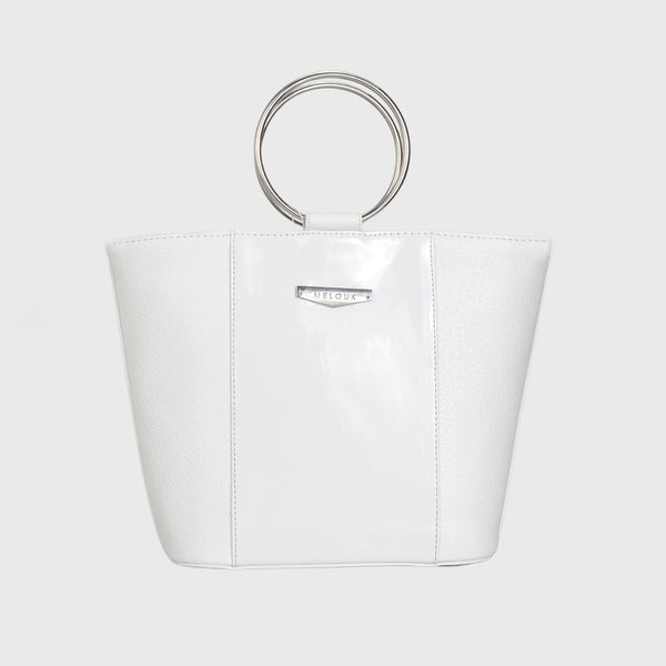 Shiny Leather Handbag White
