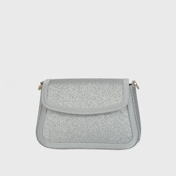 Crystal-Embellished Clutch Bag Silver