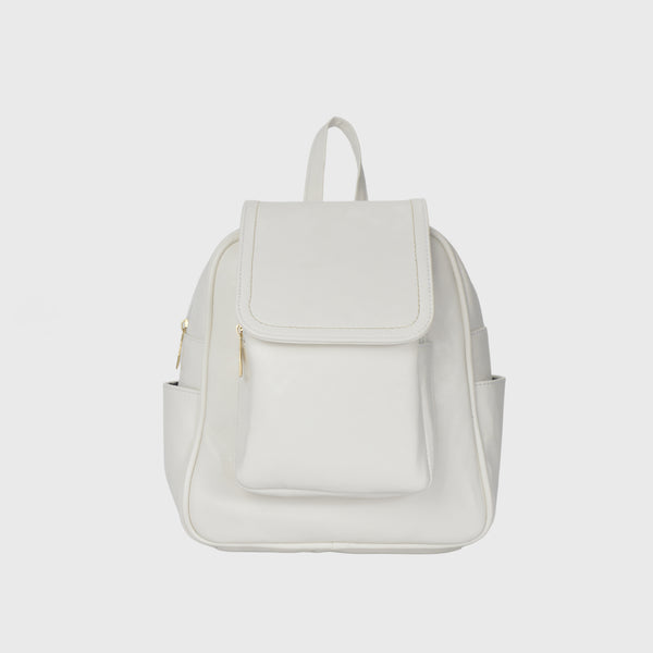 White Backpack Leather Bag