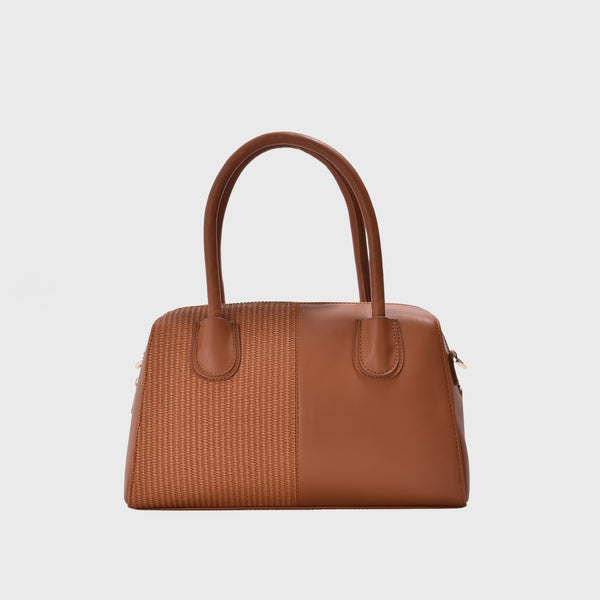 Havana Embossed Leather Handbag