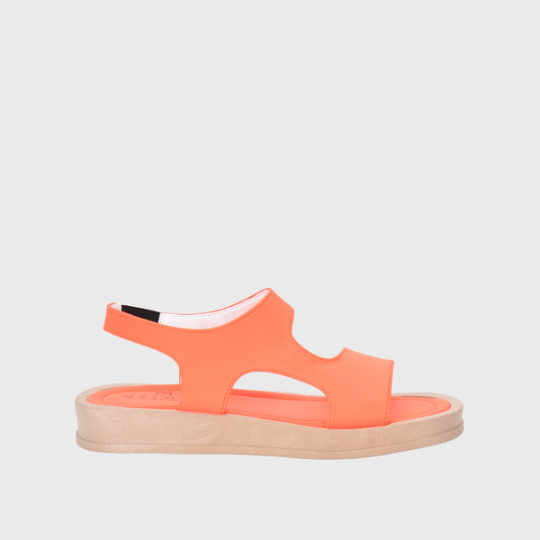 Flat Open Toe Sandal With Straps Orange