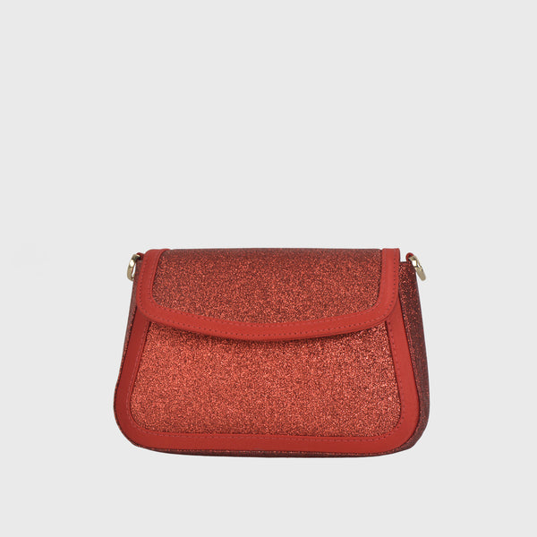 Crystal-Embellished Clutch Bag Red