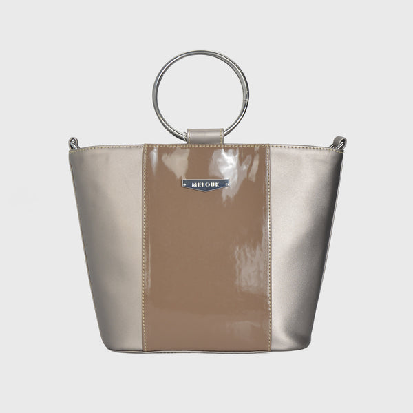 Shiny Leather Handbag Coral