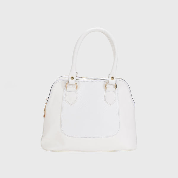 White Classic Leather Handbag