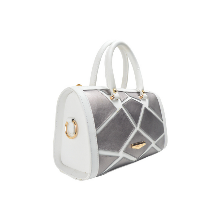 White Leather Handbag With Details - Melouk