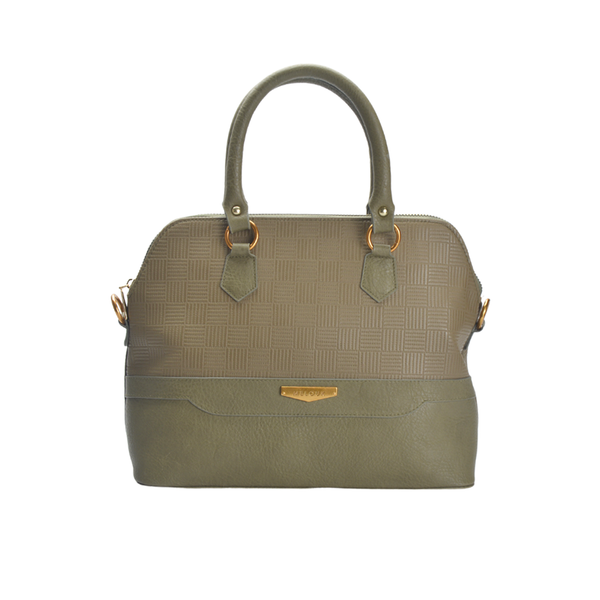 Olive Embossed Leather Handbag