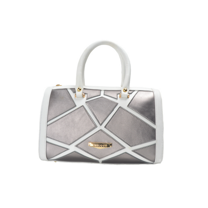 White Leather Handbag With Details - Melouk