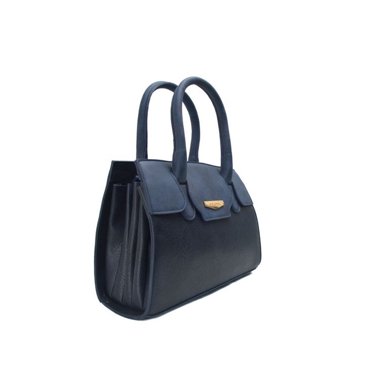 Navy Classic Leather Handbag - Melouk