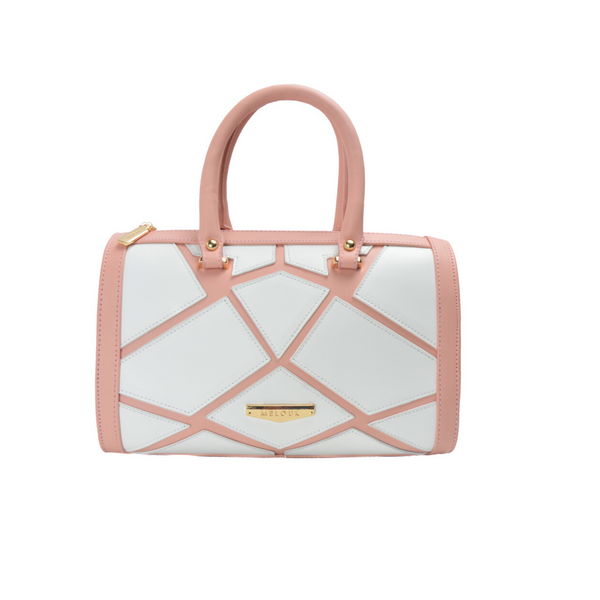 Light Pink Leather Handbag With Details - Melouk