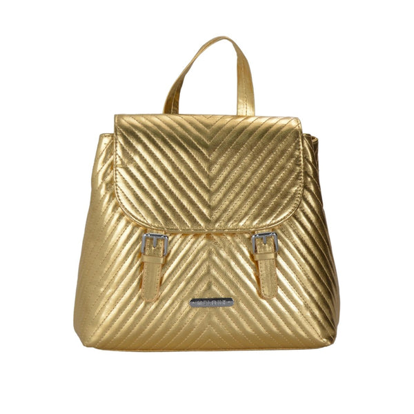 Gold Leather Backpack Bag