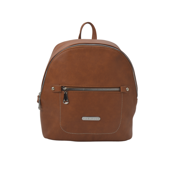 Havana Leather Backpack with Pocket