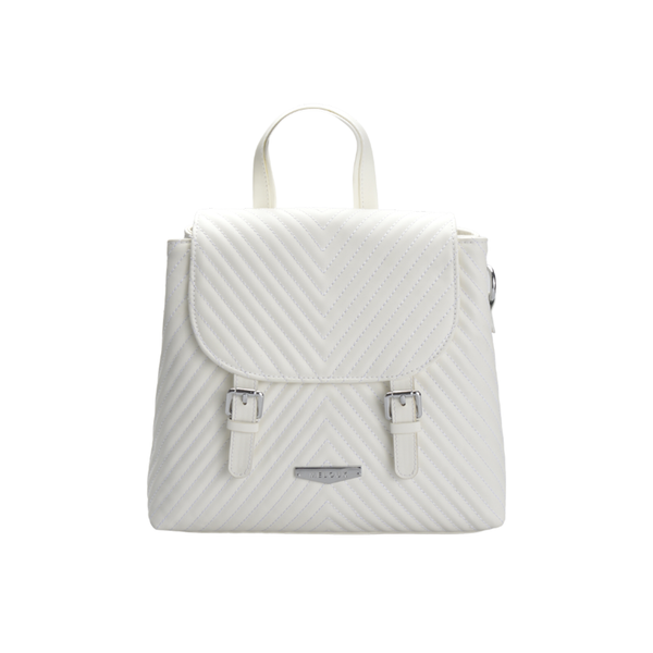 White Leather Backpack Bag