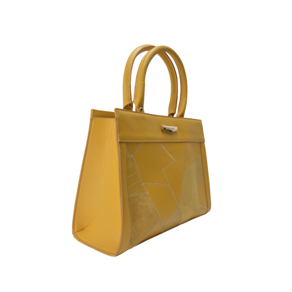 Yellow Leather Handbag - Melouk