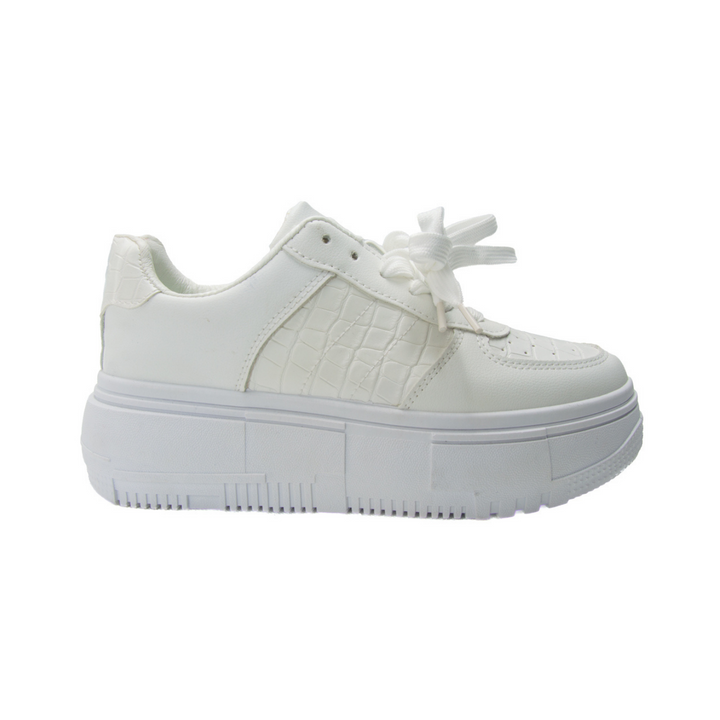 Lace up Leather Sneaker White - Melouk