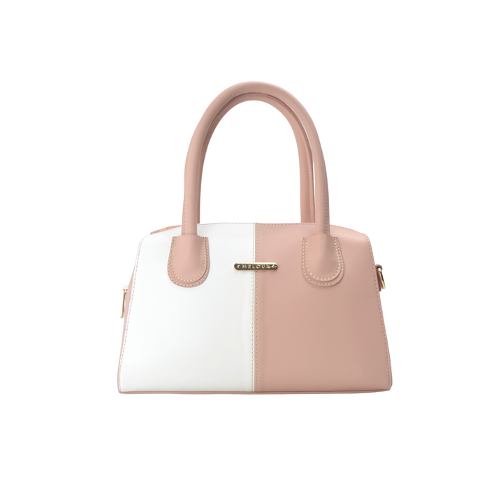 Light Pink Embossed Leather Handbag - Melouk