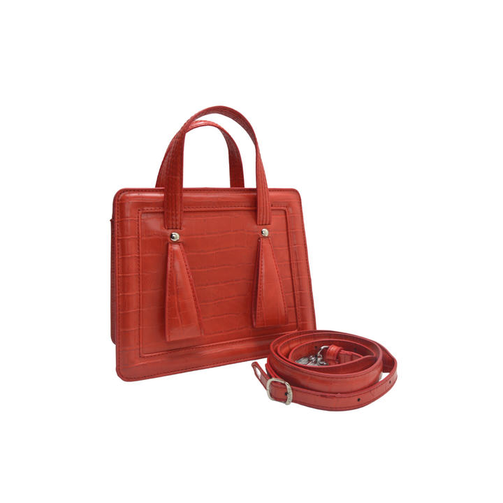 Red Leather Mini Cross Body Bag - Melouk