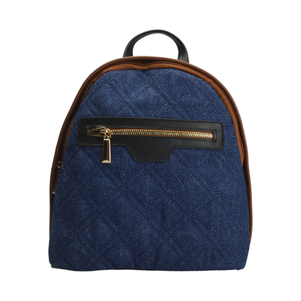 Blue Leather Backpack Bag
