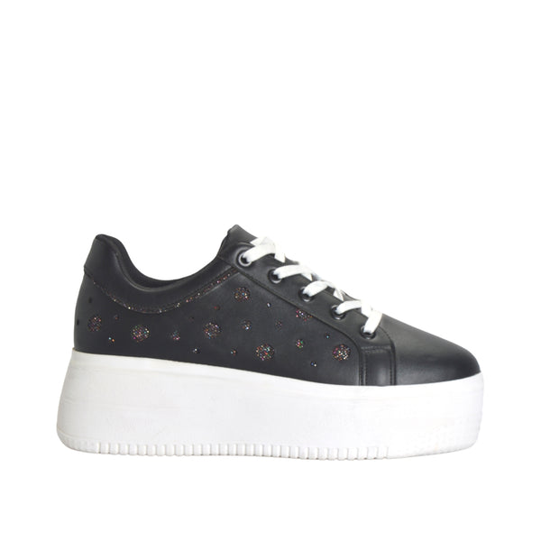 Black Fashionable Sneaker with Trims