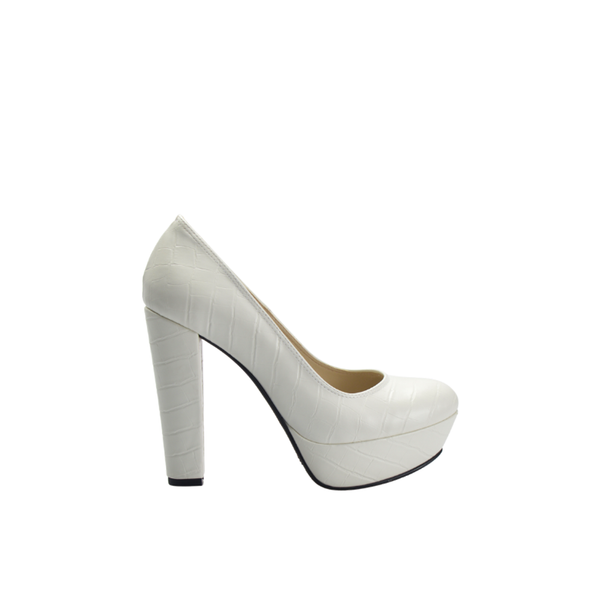 Highness Leather White Heel