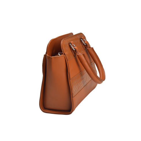 Camel Embossed Leather Handbag - Melouk